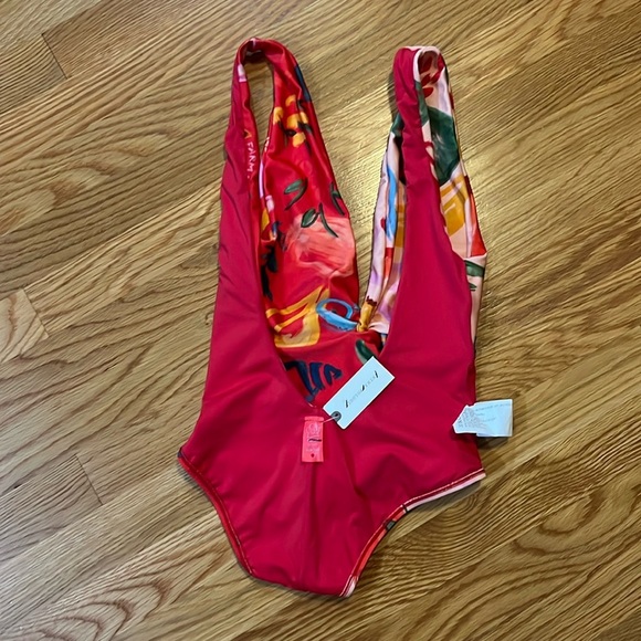 Anthropologie x Farm Rio Mixed Fruits Ocean One-Piece Swim Suit Size M NWT - Picture 14 of 15